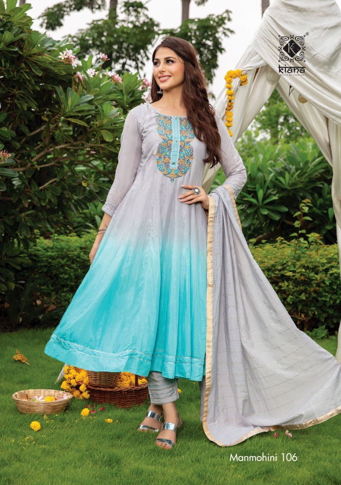 Manmohini By Kiana Muslin Anarkali Readymade Suits Catalog